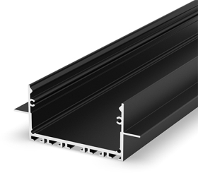 1 Metre Architectural Black LED Profile (64mm x 25mm) P23-2 for Plasterboard