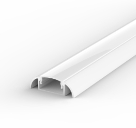 1 Metre Surface Mounted White LED Profile P2 (24.6mm x 7mm) C/W Opal Cover