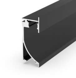 1 Metre Wall Recessed Black LED Profile P26-1 (25mm x 60mm)