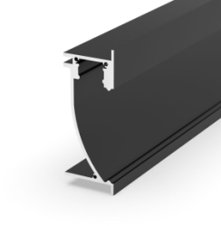 1 Metre Wall Recessed Black LED Profile P26-2 (25mm x 60mm)