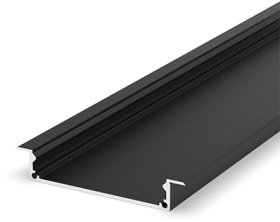 1 Metre Wide Recessed Aluminium LED Profile Black (58.4mm x 9.2mm) P21-1