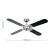 MiniSun Magnum Brushed Chrome / Black 42 Celling Fan With Remote