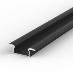 2 Metre Recessed Black LED Profile P6 (15mm x 7.65mm)
