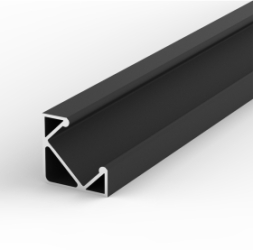 2 Metre Surface/Recessed Corner Black LED Profile P3 (17mm x 17mm)