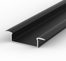 2 Metre Wide Recessed Black LED Profile P14 (10.65mm x 30.8mm)
