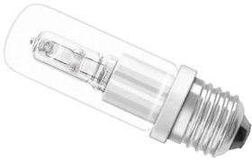 This is a 60W 26-27mm ES/E27 Tubular bulb that produces a Warm White (830) light which can be used in domestic and commercial applications