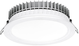 Aurora 220-240V HV Crystal Cool Fixed 19W Dimmable IP44 LED Baffle Downlight Cool White