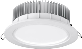 Aurora 220-240V HV Crystal Cool Fixed 19W Dimmable IP44 LED Baffle Downlight Warm White Emergency
