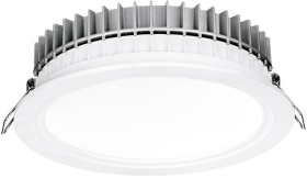 Aurora 220-240V HV Crystal Cool Fixed 19W Dimmable IP44 LED Downlight Cool White Emergency