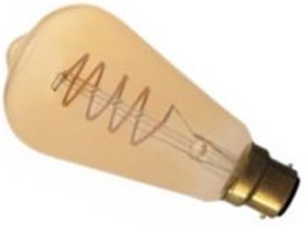 Calex 240V 4W Gold Dimmable Full Glass Flex Filament Rustik Lamp 200lm 2100K Warm White