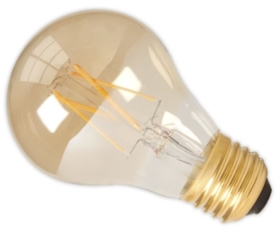 Calex 240V 6.5W Gold Dimmable Full Glass Filament GLS-Lamp 600lm 2100K Warm White E27
