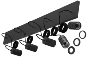Calex Multi Cord Set with 5 Pendants E27 Industrial Black (5 x 2 Metre Lengths)