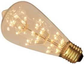 This is a 2W 26-27mm ES/E27 Squirrel Cage bulb that produces a Very Warm White (827) light which can be used in domestic and commercial applications