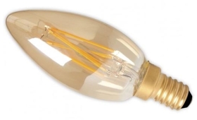 Calex Vintage LED Dimmable Filament Candle 3.5W SES Gold (20W Alternative)