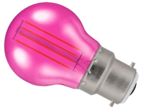 Crompton 4.5W BC Round LED Filament Bulb Pink (25 Watt Alternative)