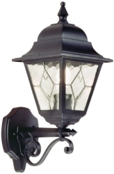 Elstead Lighting Outdoor IP43 E27 Norfolk 1 Light Up Wall Lantern in Black