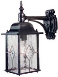 Elstead Lighting Outdoor IP43 E27 Wexford 1 Light Down Wall Lantern in Black/Silver