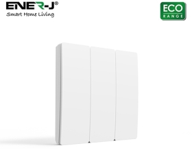 Ener-J 3 Gang Wireless Kinetic Eco Range Switch White