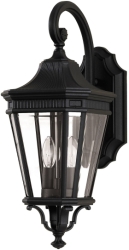 Feiss Outdoors IP44 E14 Cotswold Lane 2 Light Medium Wall Lantern in Black