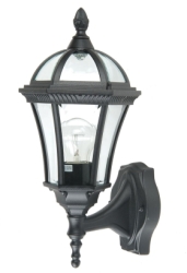 Garden Zone Outdoors IP44 E27 Ledbury 1 Light Wall Lantern in Black