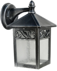 Garden Zone Outdoors IP44 E27 Winchcombe 1 Light Wall Lantern in Black/Silver