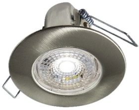 H2 Lite 5.8W Cool White Dimmable LED Fire Rated IP65 Downlight (Brushed Steel Bezel)
