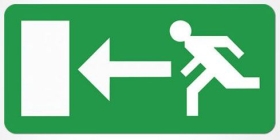 Hanging Emergency Exit Sign Legend (Panel Arrow Left)