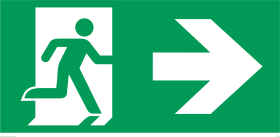 Hanging Emergency Exit Sign Legend (Panel Arrow Right)