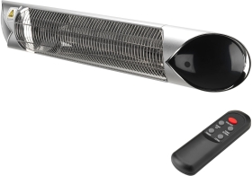 Heat Outdoors IP65 2KW Shadow Nirvana Patio Heater with Remote in Silver