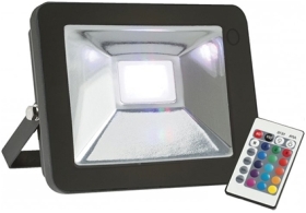 Knightsbridge Slimline LED RGB Flood Light 30W Remote IP65 (150 Watt Alternative)