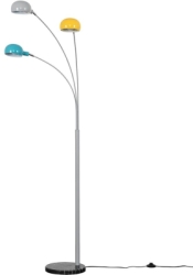 MiniSun Curva Grey Floor Lamp with Multi Coloured Shades