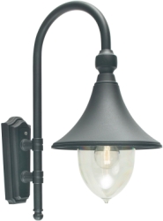 Norlys Outdoors IP54 E27 Firenze 1 Light Wall Lantern in Black