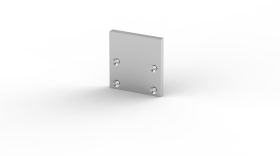 P25-2 & P25-3 Aluminium White Strip Profile End Cap without Hole (Screws Included)