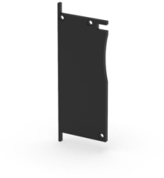 P26-1 Wall Recessed Black Profile End Cap Without Hole Right (Screws Included)