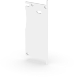 P26-1 Wall Recessed White Profile End Cap Without Hole Left (Screws Included)