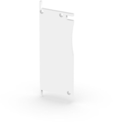 P26-1 Wall Recessed White Profile End Cap Without Hole Right (Screws Included)