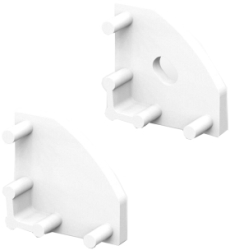 P3 Strip Corner White Profile End Cap Set (For C1 & C4 Diffusers)