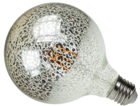 Prolite 4 Watt G95 LED Filament Crackle Dimmable Light Bulb (Very Warm White)
