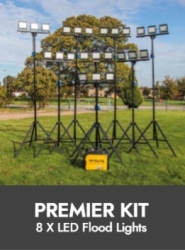 Prolite Sports Lighting  8x LED Triple-Head Tripod Kits (4 Hour Generator Included)