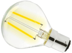 SBC CLEAR LED 4 FILAMENT 470lumens ROUND2700K Non-Dimmable.