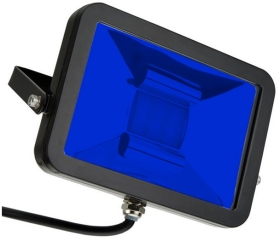 This is a 10 W Flood Light bulb that produces a Blue light which can be used in domestic and commercial applications
