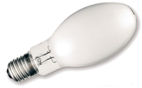 This is a 250 W 39-40mm GES/E40 Eliptical bulb that produces a Very Warm White (827) light which can be used in domestic and commercial applications