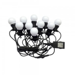 V-Tac IP44 LED Festoon String Light 10 Metres with 20 x 0.5w Filament LED Bulbs Daylight