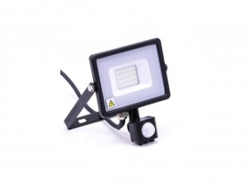 V-Tac Slim 20W IP65 Black LED Floodlight with PIR Sensor and Samsung Chip Warm White (100W Equivalen