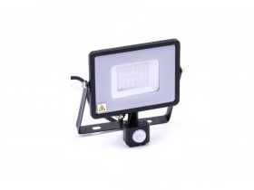 V-Tac Slim 30W IP65 Black LED Floodlight with PIR Sensor and Samsung Chip Warm White (150W Equivalen
