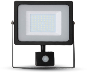 V-Tac Slimline LED Floodlight 50W Cool White with PIR Sensor (250W Alternative)