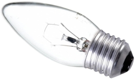 This is a 15W 26-27mm ES/E27 Candle bulb that produces a Clear light which can be used in domestic and commercial applications
