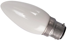 This is a 40W 22mm Ba22d/BC Candle bulb that produces a Pearl light which can be used in domestic and commercial applications