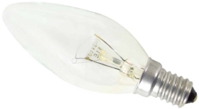 This is a 40W 14mm SES/E14 Candle bulb that produces a Clear light which can be used in domestic and commercial applications