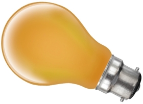 This is a 15W 22mm Ba22d/BC Standard GLS bulb that produces a Amber light which can be used in domestic and commercial applications